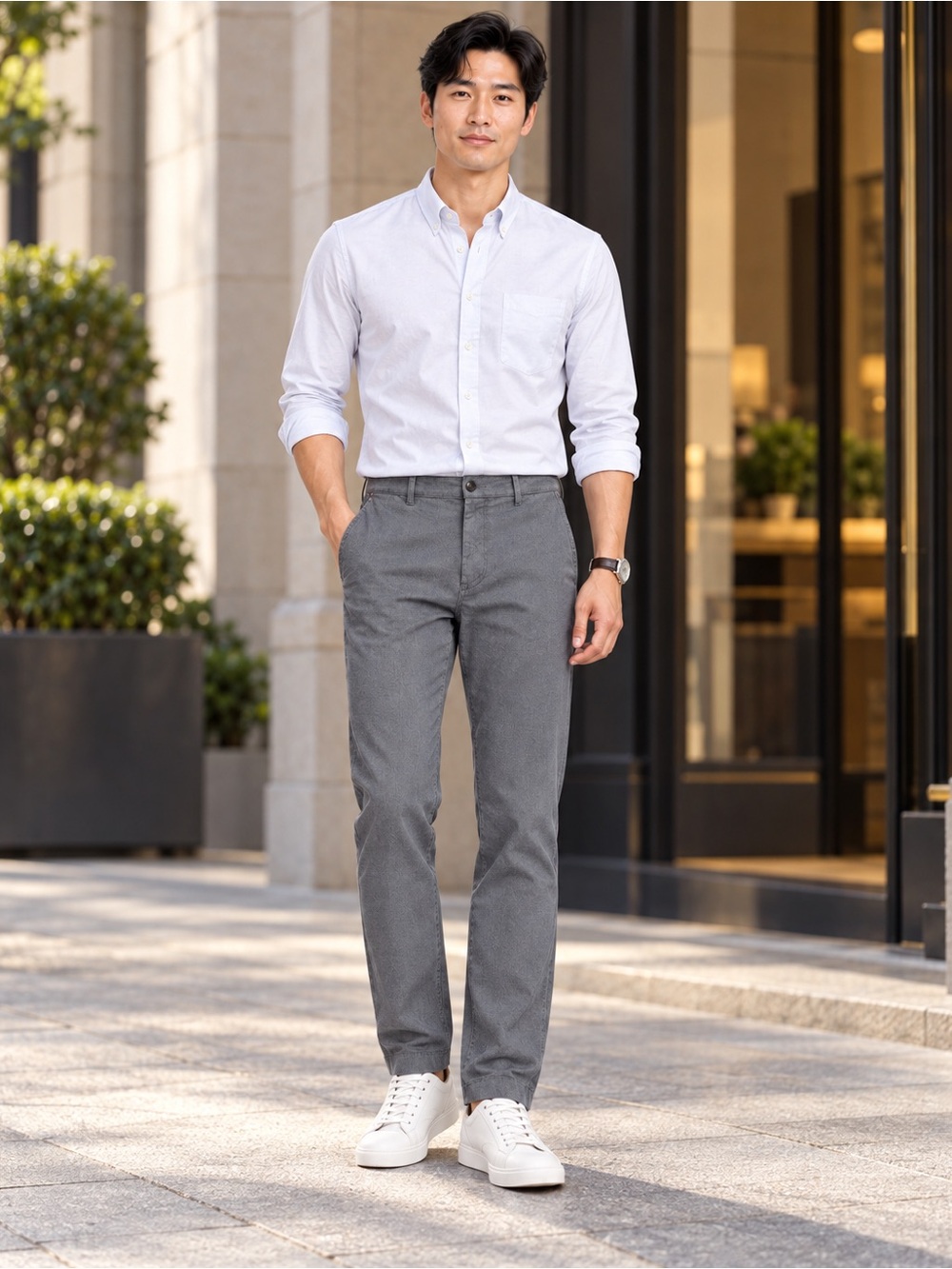 GAP Men’s Slim Fit Gray Chino Pants 33x32 Stretch Cotton